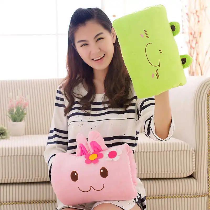 Cute Cartoon Hand Warmer Pillow Soft Stuffed Animal Creative Gift for Kids Nap Cushion Hand Warmer  Travel Neck Pillow