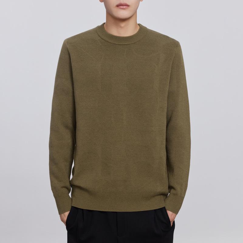 Lyocell Wool Men s Jacquard Round Neck Sweater - 2024 Autumn/Winter Collection XL