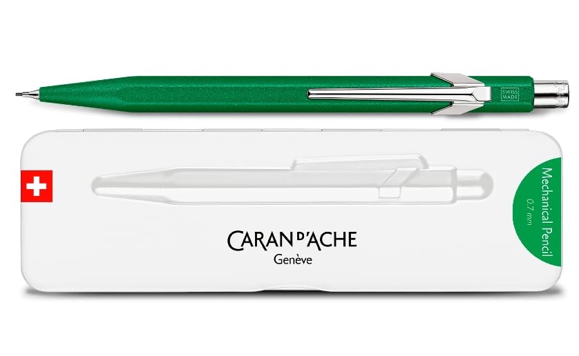 CARAN Mechanical Pencil 849 Color Matte X Green Metal Can Officially Imported D'ACHE MF0844-734 0.5mm