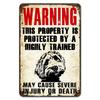 Warning This Property Is Protect By Labradoodle Dog Tin Sign Vintage Farm Decor Art Pet Lover Tin Metal Sign