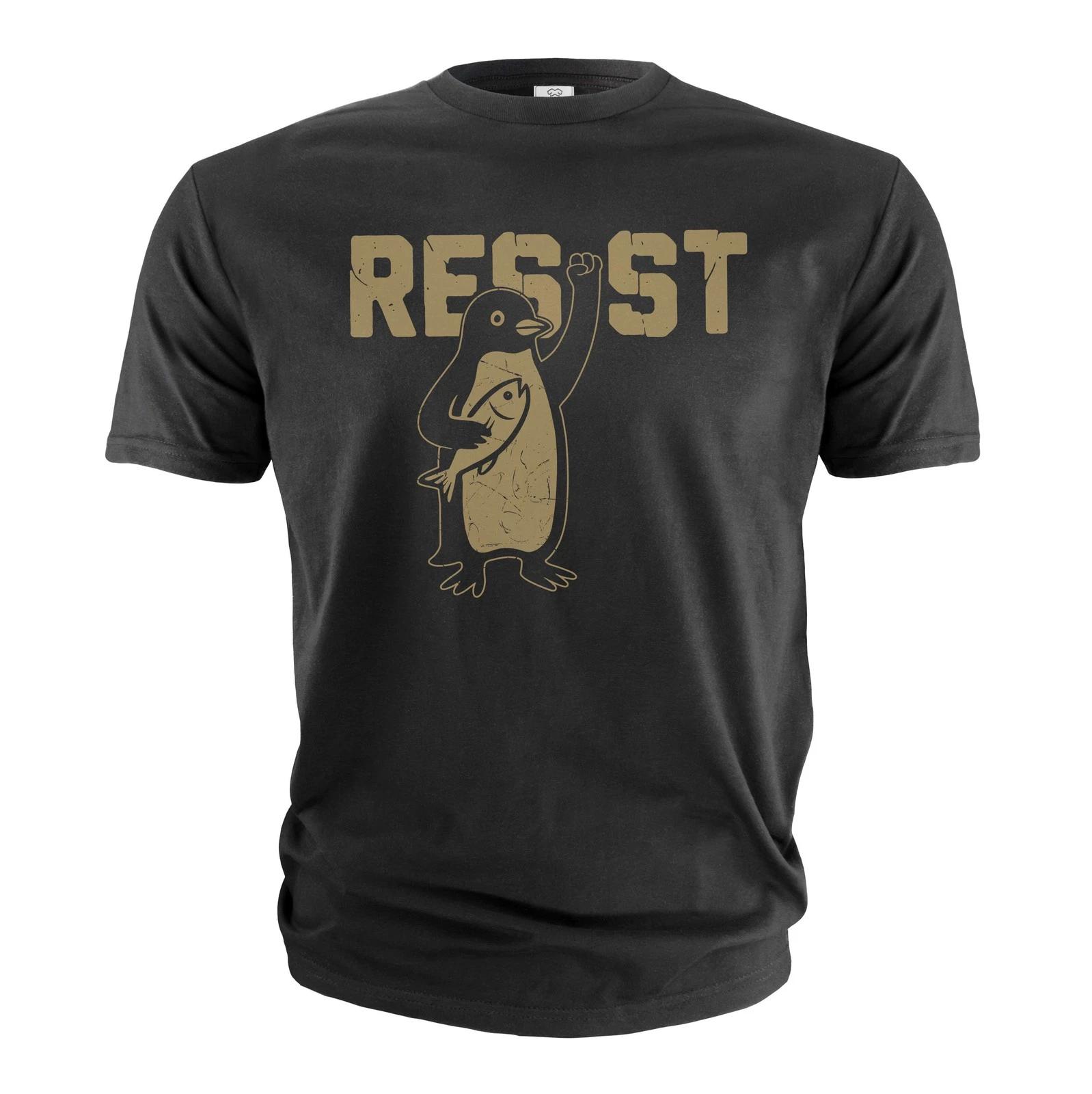 Penguins Resist Shirt, Penguins Against Tariffs Shirt, Funny Anti Trump Shirt L