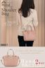 GOOD-T Women's Small Shoulder Bag, Handbag, Crossbody, Under 300g, Lightweight, Pochette, Mini Boston Bag (Small, Pink Beige)