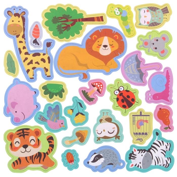Układanka Magnetyczna Książeczka Puzzle Zwierzęta Zabawka Montessori 51 El