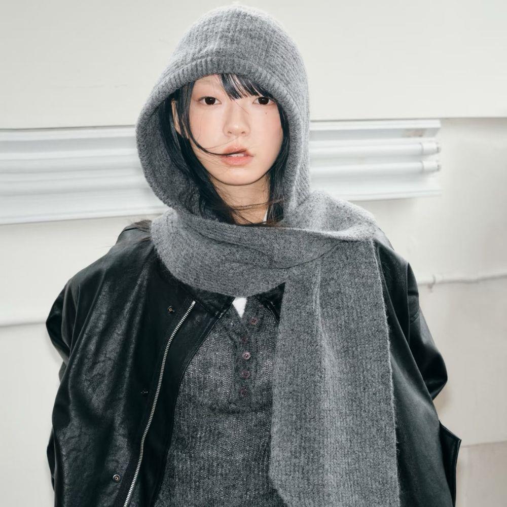 Knitted Beanies Cap For Women Winter Warm Integrated Hooded Hat Neck Collar Scarf Cap Ski Beanie Cold Hats Balaclava Caps Bonnet