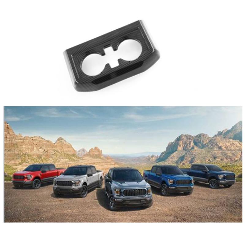 Carbon Fiber Armrest Box Water Cup Decoration Box Sticker Modified Parts Accessory For Ford Raptor F150