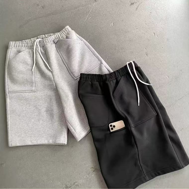 Shorts cotton simple striped multi-pocket design spot drawstring youth versatile sweatpants