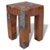 Stool - vidaXL - Solid Teak Wood - Transparent Resin - Indoor - Adult