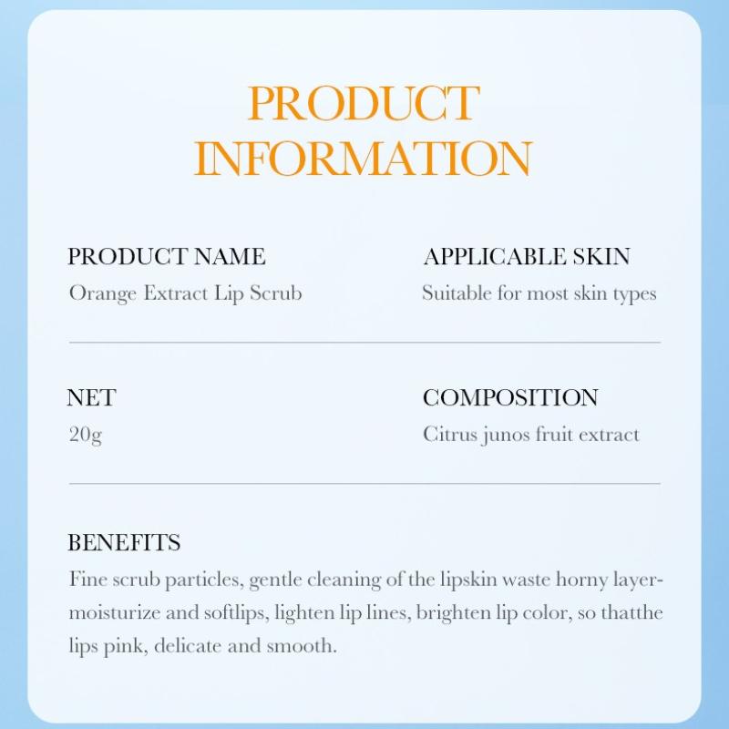 Lip Scrub 20g Orange Moisturizing Lip Balm Autumn and Winter Skin Care Products