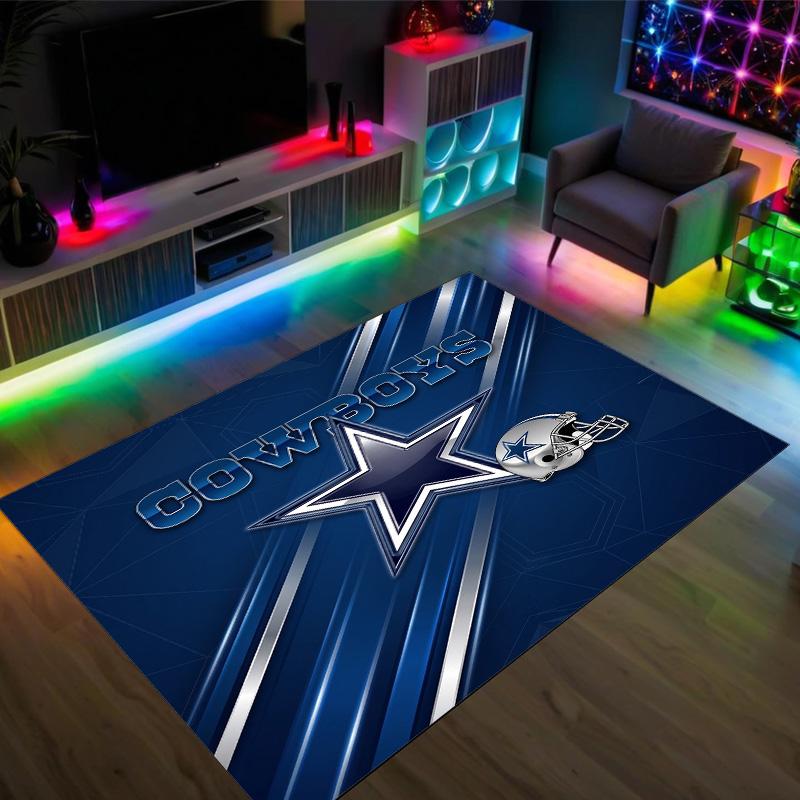 Tappeto in velluto di cristallo design Dallas Cowboys Accogliente Non?Tappeto Stampato Antiscivolo per Camera da Letto Soggiorno Ingresso