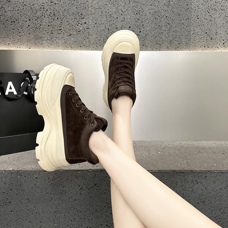 High Top Women's Shoes 2026 New Model with Sponge Heel Thick Sole Versatile and Plush Warm Casual Shoes for Women