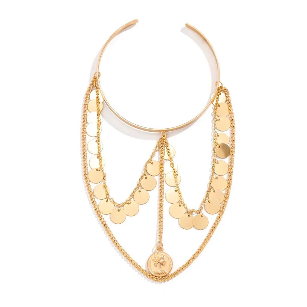 Exquisite Sequins Tassel Arm Chain Open Bangles for Women Sexy Boho Multi-layer Upper Arm Cuff Bracelet Wed Party Body Jewelry