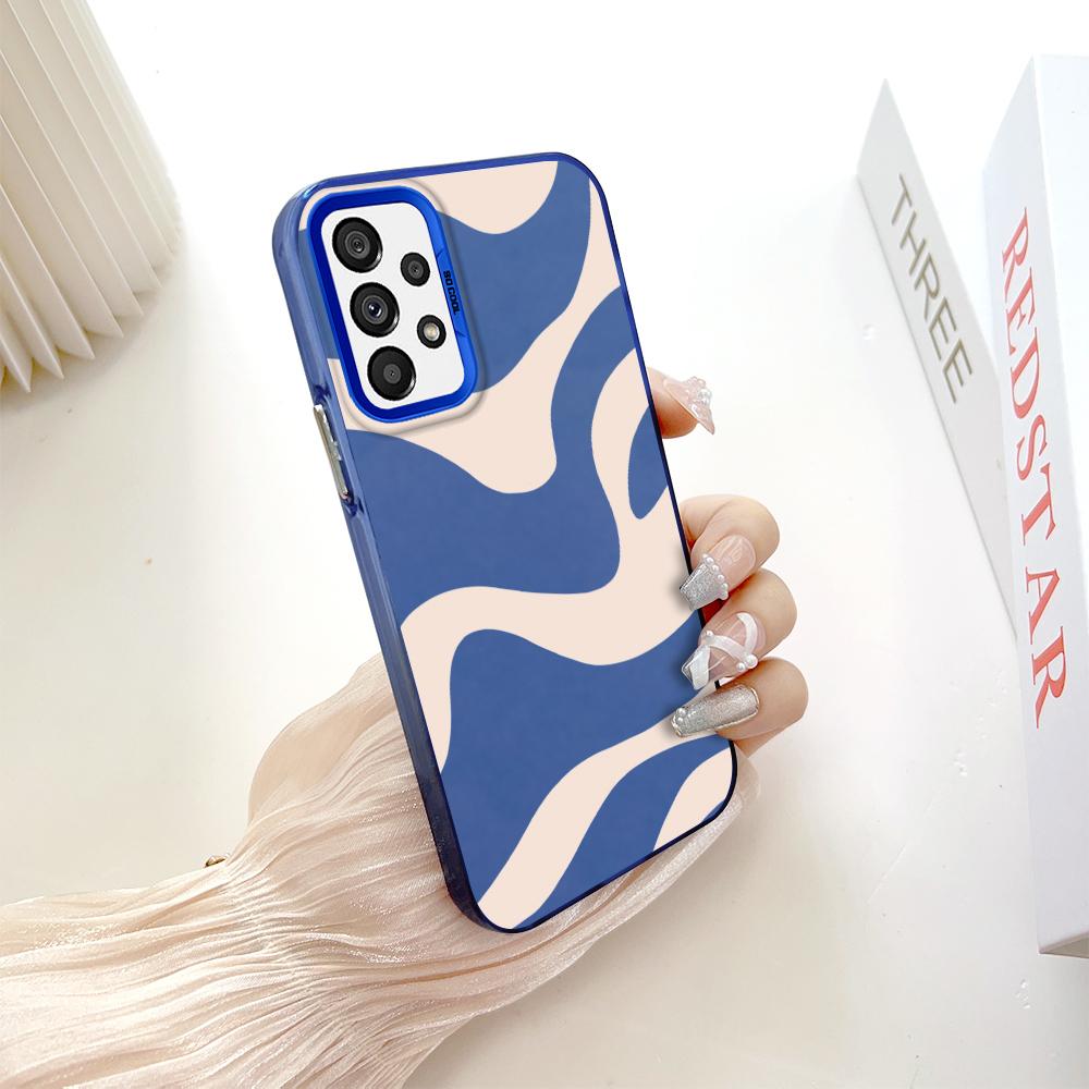 Painted Pattern Colorful Sliver Double Sided Hard Shell Shockproof Anti-fall Phone Casing for Samsung