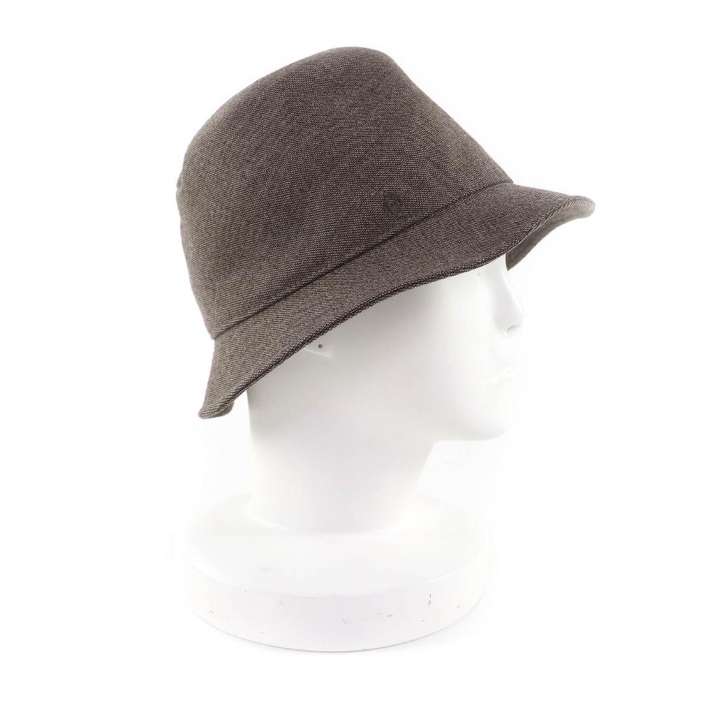 Toller HERMES Hut Bestickter H Bucket Hat Braune Wolle Damen 57 Gebraucht