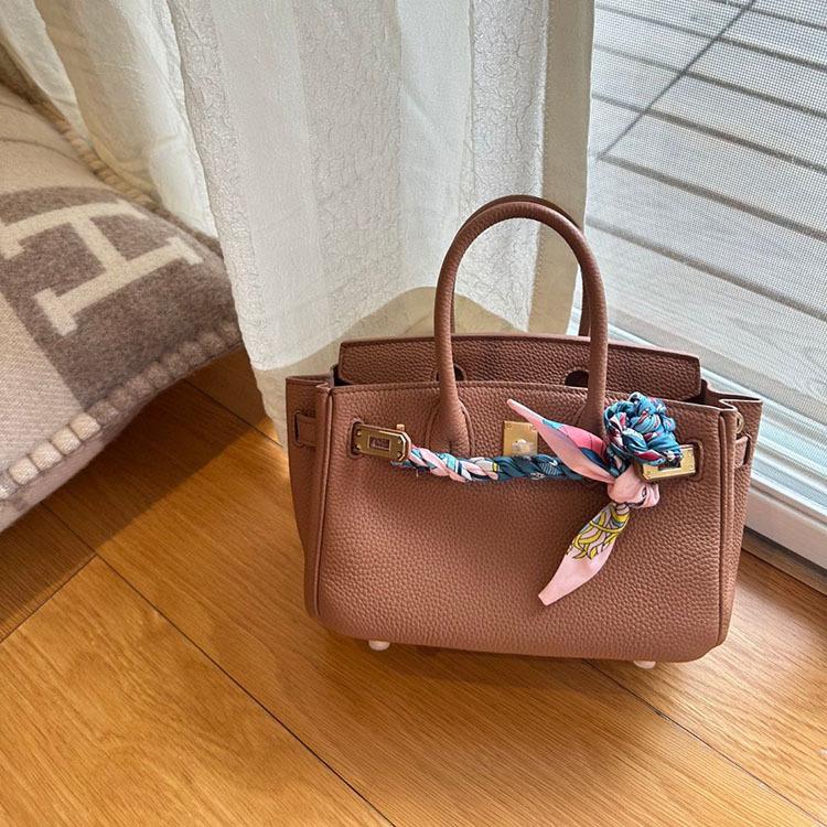 Bag Premium Platinum Bag Dreamy Purple TOGO Top Layer Cowhide Handbag Shoulder Crossbody Bag Versatile Women's Bag 20cm