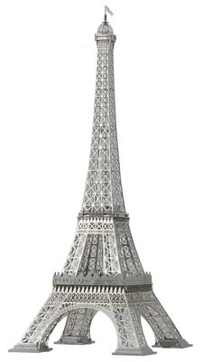 Aerobase E001 11000 Torre Eiffel alta 30 cm Parigi Acciaio inossidabile Metallo inciso Kit di montaggio Interno