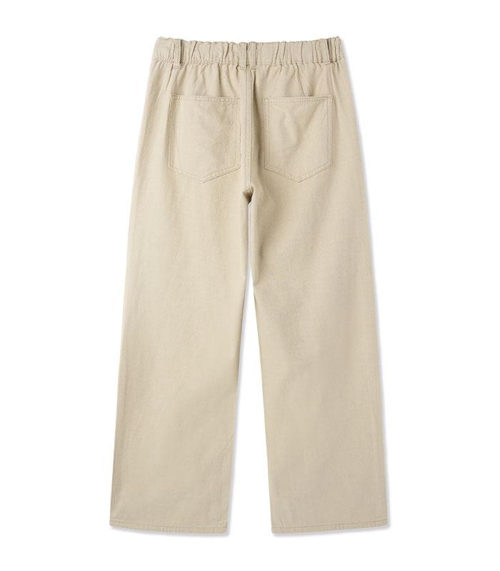 BLACKBROWN Semi-Wide Fit Cotton Pants [Beige]