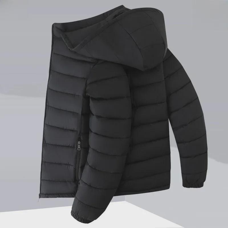 Men's Lightweight Stand-Up Collar Cotton Jacket - 2023 Autumn/Winter Fashion, Short Style, Thin, Warm, Casual, Large Sizes Available.