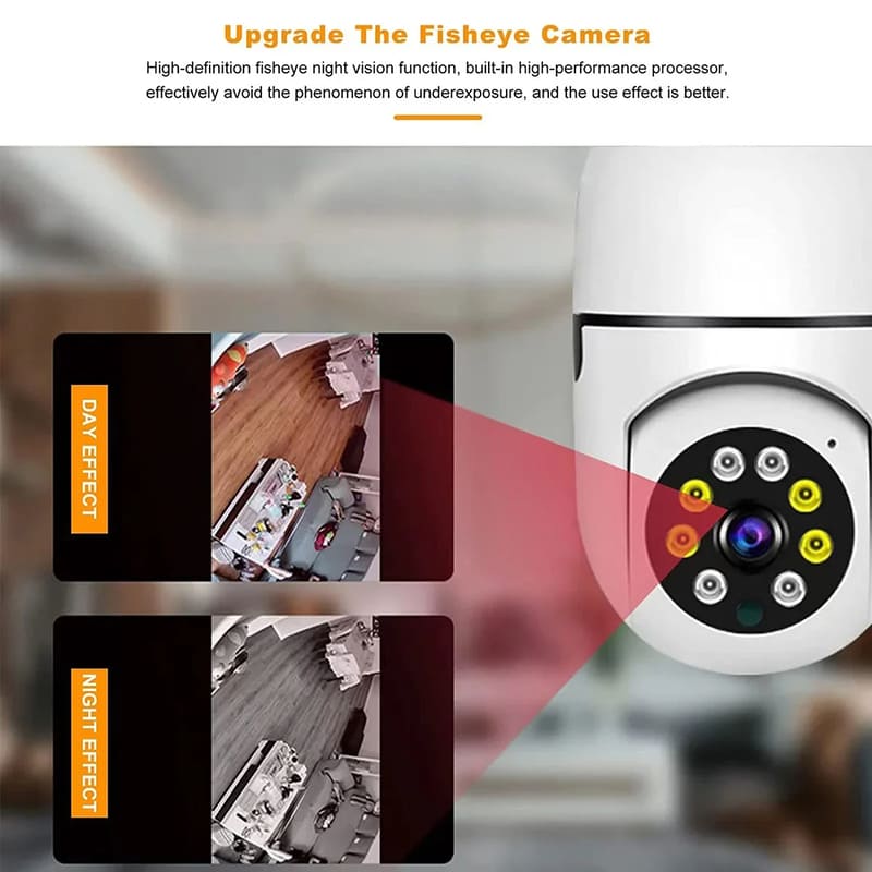 8MP E27 Bulb Wifi Surveillance Camera Indoor 4X Digital Zoom AI Human Detect Full Color Night Vision Wireless Cameras Smart Home