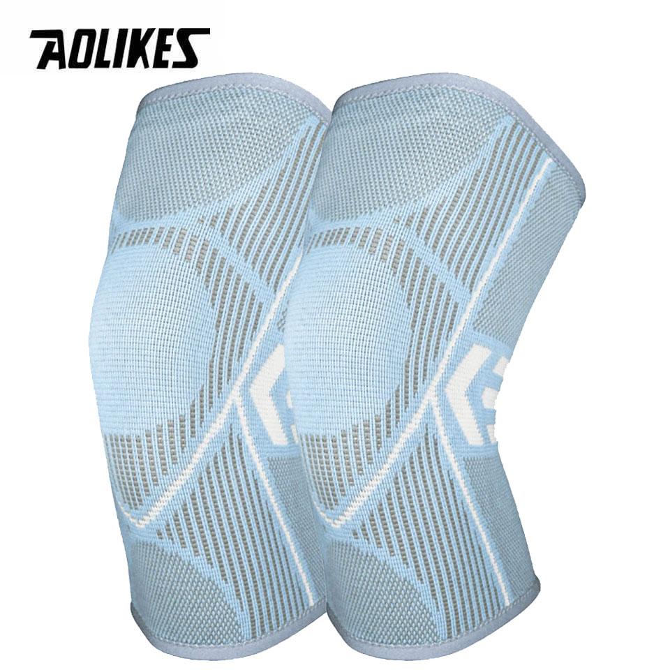 

AOLIKES 1 пара компрессионный рукав для поддержки колена эластичный дышащий наколенник бандаж пружины спортзал спортивный протектор баскетбол бег XL