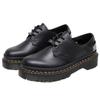 1 thick bottom hole nameplate iron plate small leather shoes female, low top leather double yellow line student medium thick loose