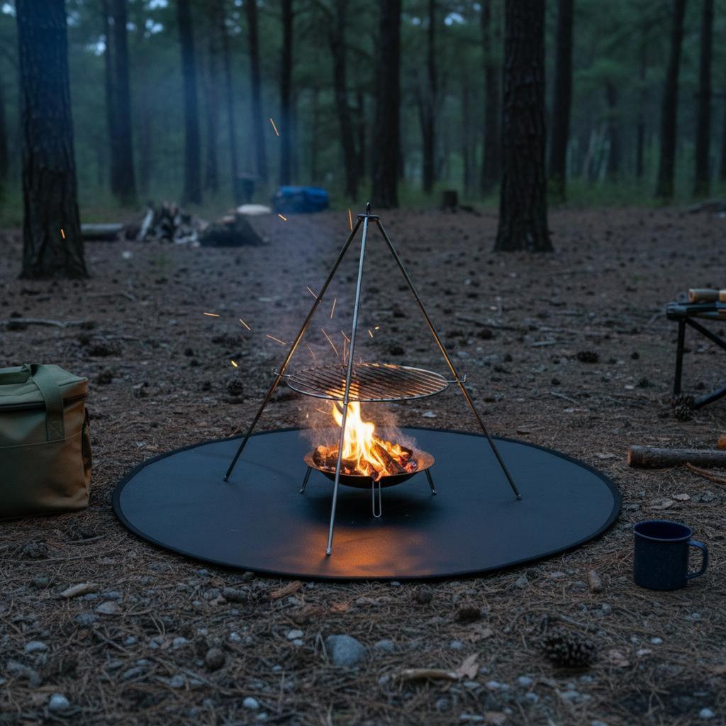 Fire Bowl Mat Heat Resistant Fireproof Floor Mat BBQ Floor Protector Reusable Deck Protector Pad Long-Lasting for Fireplace