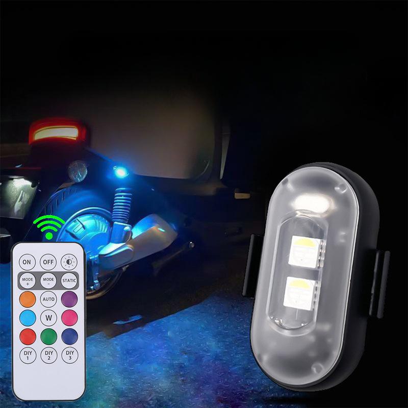 Kabellose Auto-Atmosphärenleuchte LED-Stroboskoplichter Warnleuchten RGB LED Flugzeug-Stroboskoplichter Auto Motorrad LED-Lampe