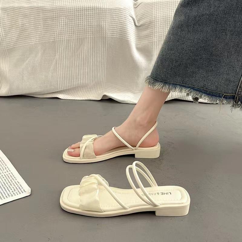 

Жіночі босоніжки Літнє взуття для жінок Повсякденні босоніжки з ковзанням Дві Носіть ошатне пляжне взуття 35 бежевий