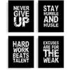 Vintage Wall Art Prints Motivational Quote Workout Gym Poster Canvas Poster Wall Decor Pictures for Home Bathroom Office Kitchen Set of 4 (8''x10'')