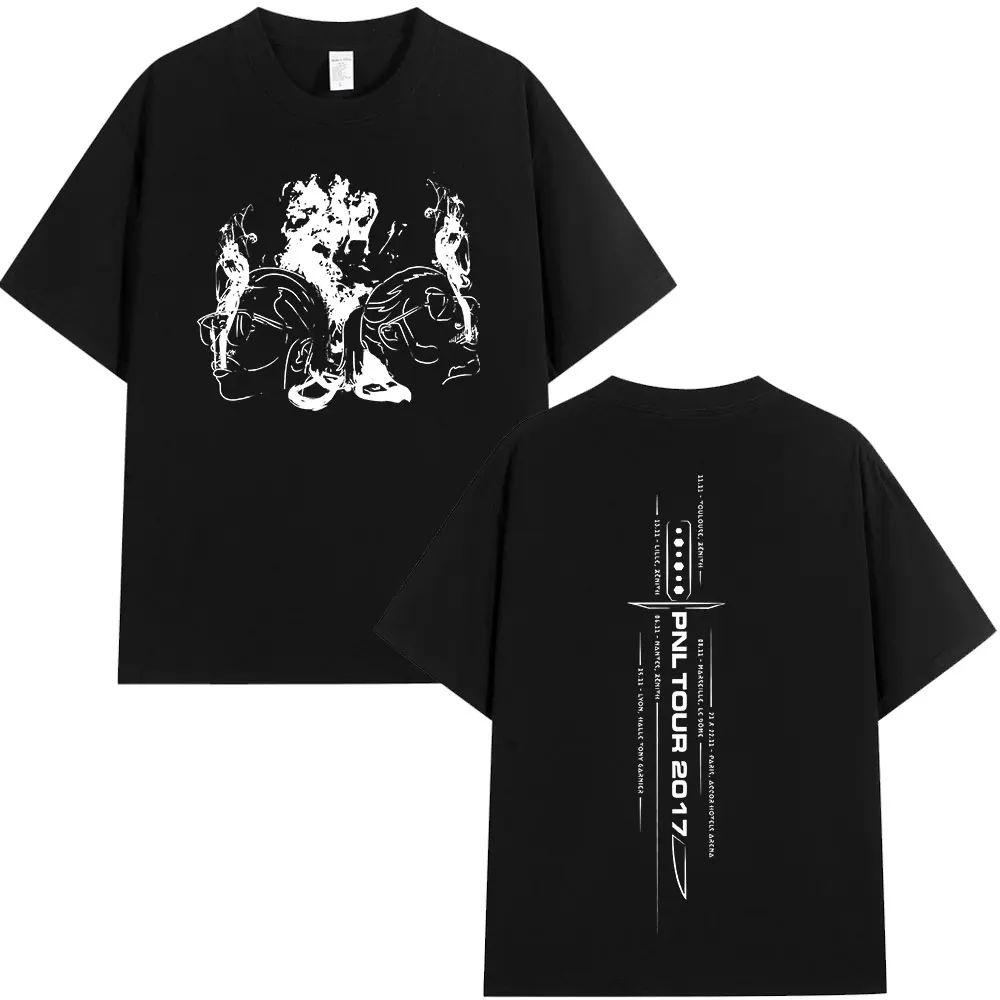 PNL Album Cantante Rap Francese Modello Stampato T-shirt Le Monde Chico T-shirt Estiva Hip Hop Moda Casual Street Wear Unisex