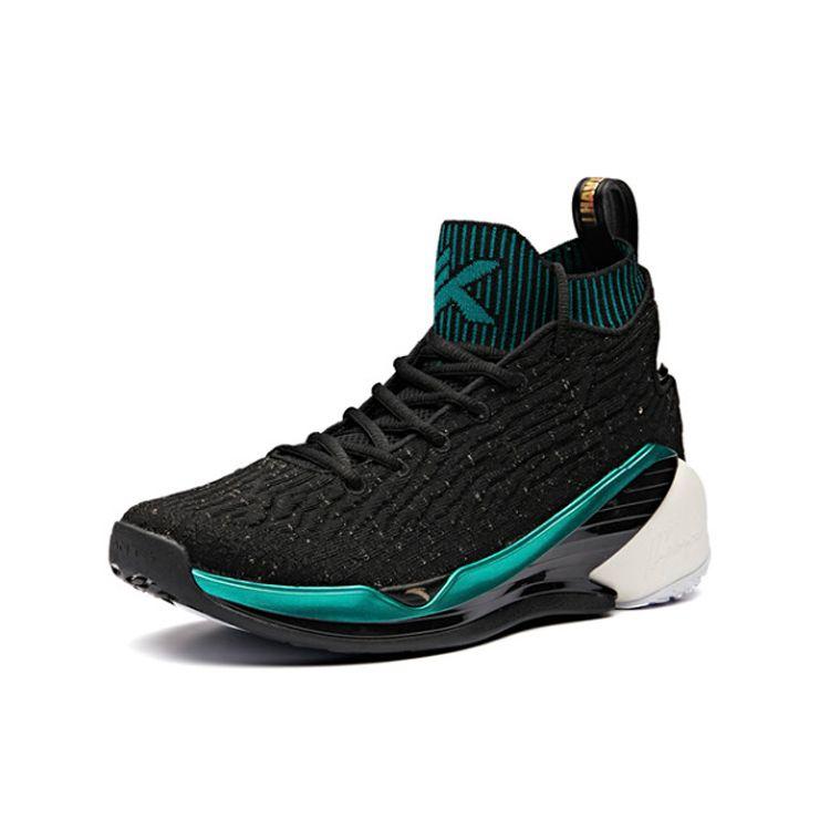 Anta KT4 Comfortable Non-Slip Wear-Resistant High-Top Basketball Shoes Men Sneakers Black Green 11911101-1