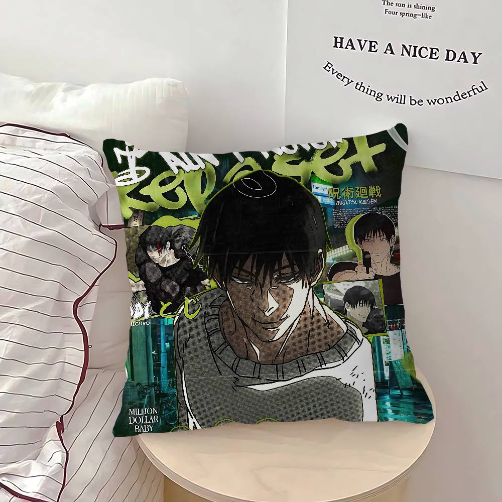 F-Fushiguro Toji Pillow Gift Home Office Decoration Bedroom Sofa Car Cushion Cover Case 45x45