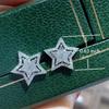 1 Pair of Sparkling Star Earrings - Sparkling Synthetic Zircon Inlay, Suitable for Daily Wear and Holiday Gift Giving