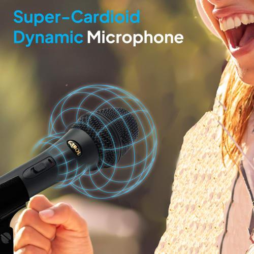 CAROL GS-67 Karaoke Microphone, XLR Dynamic Type, Super Cardioid, Feedback Suppression, for Singing, Parties, and PA Systems, with Switch and 4.5m Cab