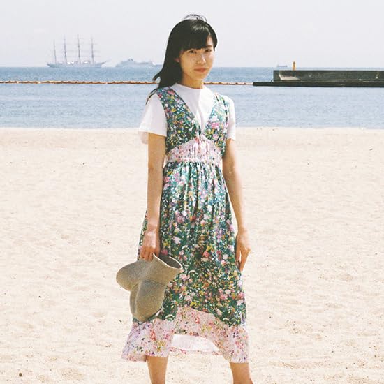 Geometric Floral and Botanical Sheeting Made in Size 22B 110cm x nora. FR1054-C Watercolor-Inspired Fabric, Cotton, Japan, Pre-Cut, (Black, 100cm)