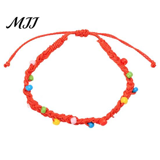 Layered Fashion Wristbands Handmade Braided Bracelet for Women, Bohemian Woven Wrist Rope Adjustable Bracelets Women with Colorful Rice Beads,