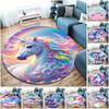 1Pc Cute Unicorn Circular Print Rug - Home Decoration Carpet For Living Room Bedroom Flooring Computer Chair Area Rug