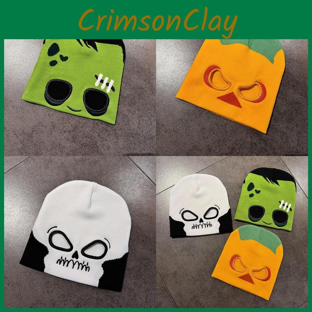 Halloween Skull Pumpkin Pattern Knitted Cap With Show Eyes Fashion Casual Hat