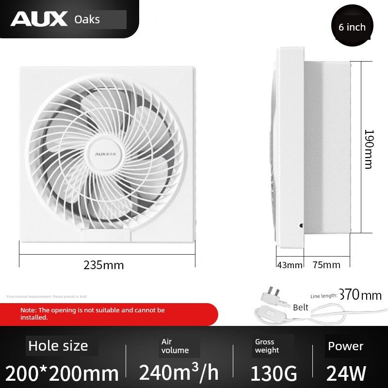 No-Drill Exhaust Fan for Kitchen Windows, No-Installation Exhaust Fan, Powerful Window-Mounted Ventilation Fan