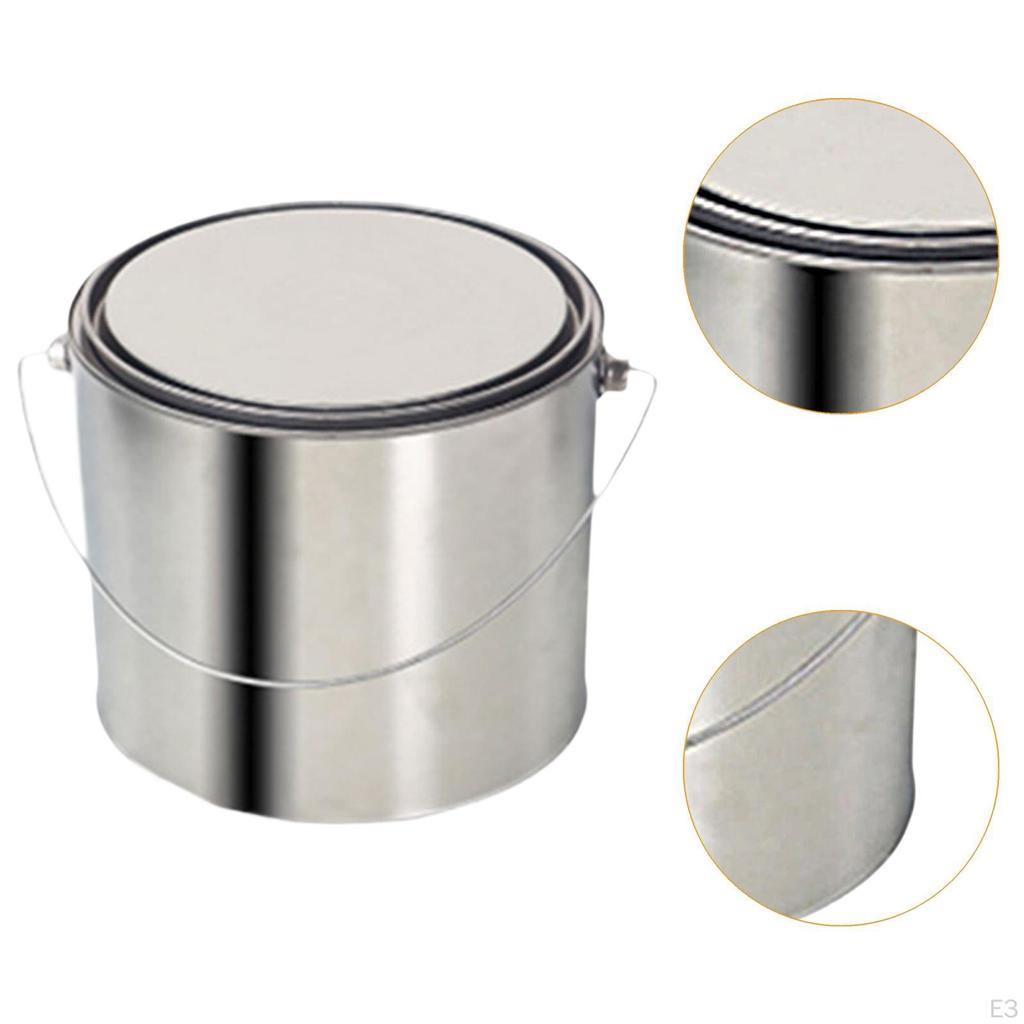Empty Paint Can Metal Bucket Iron, Multipurpose, with Lid, Container Pail for