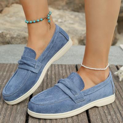 Women’s Round-Toe Slip-On Loafers Flat Casual Shoes