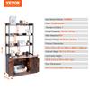 VEVOR Cat Litter Box Enclosure, Hidden Litter Box Furniture with 3 Storage Shelves, Wooden Cat Washroom Indoor