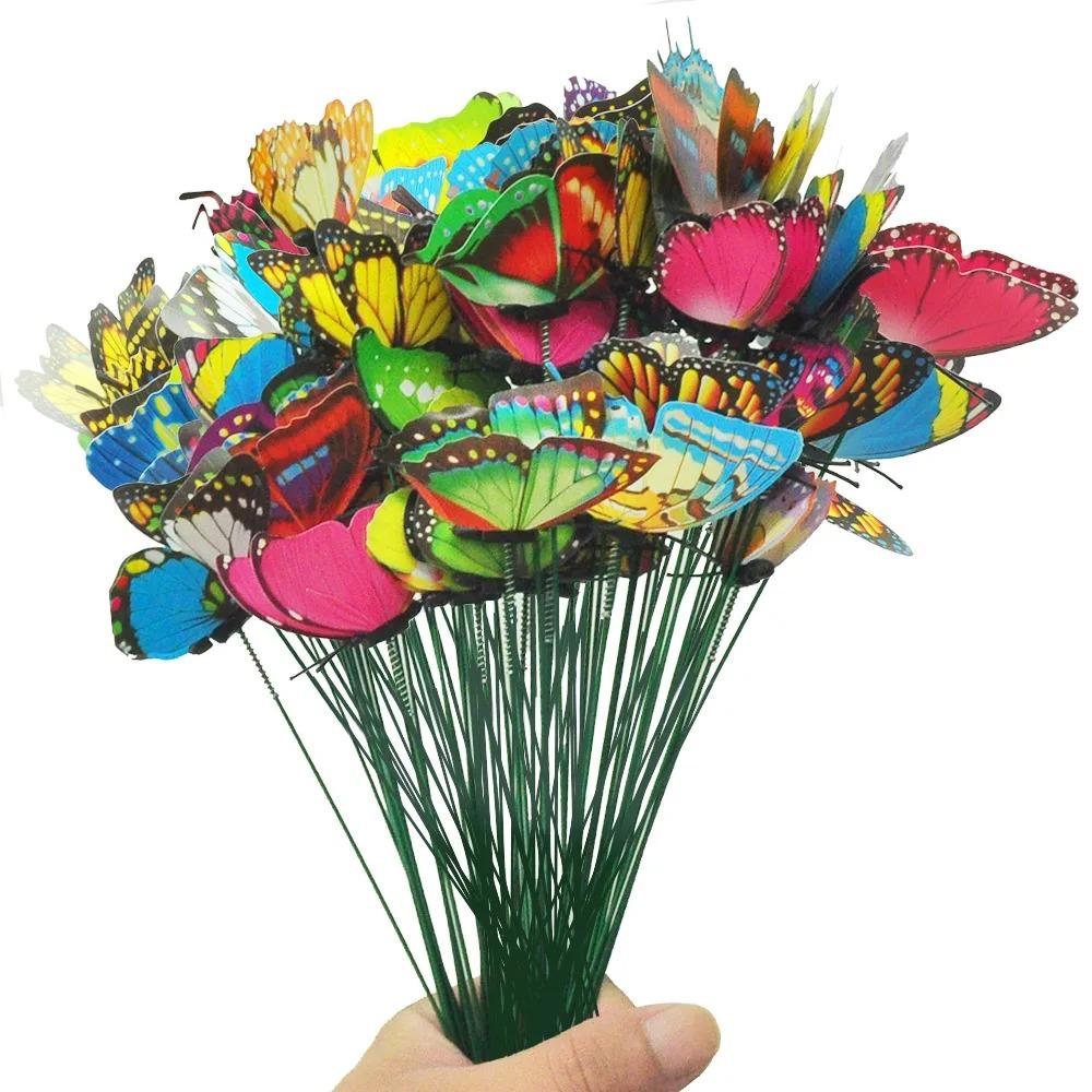 

5-25Pcs/Set 3D Simulation Butterflies Garden Yard Planter Colorful Butterfly Stakes Decoracion Outdoor Decor Flower Pots Decor 5pcs