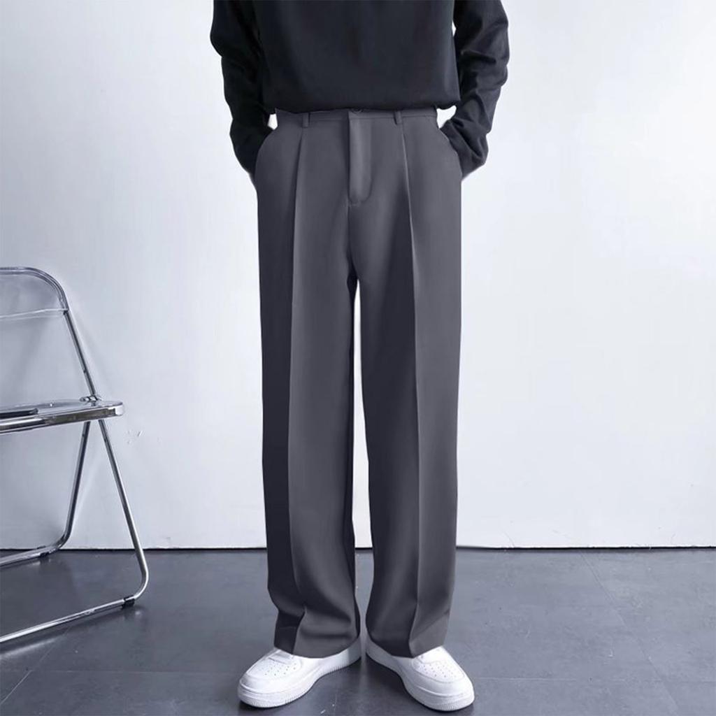 Pánské obchodní ležérní volné jednobarevné splývavé rovné obchodní kalhoty pánské ležérní kalhoty