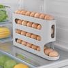 4 Tier Fridge Egg Rack Automatic Rolling Egg Holder Storage Box Container Kitchen Refrigerator Egg Dispenser Fridge Organizer