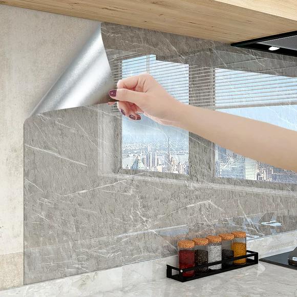 Kitchen Grease-Resistant Stickers, Waterproof Wallpaper, Heat-Resistant Marble Film, Moisture-Resistant Countertop Renovation Stickers