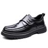 New Autumn Leather Breathable Casual Shoes British Style Velcro Business Non-slip Leather Shoes