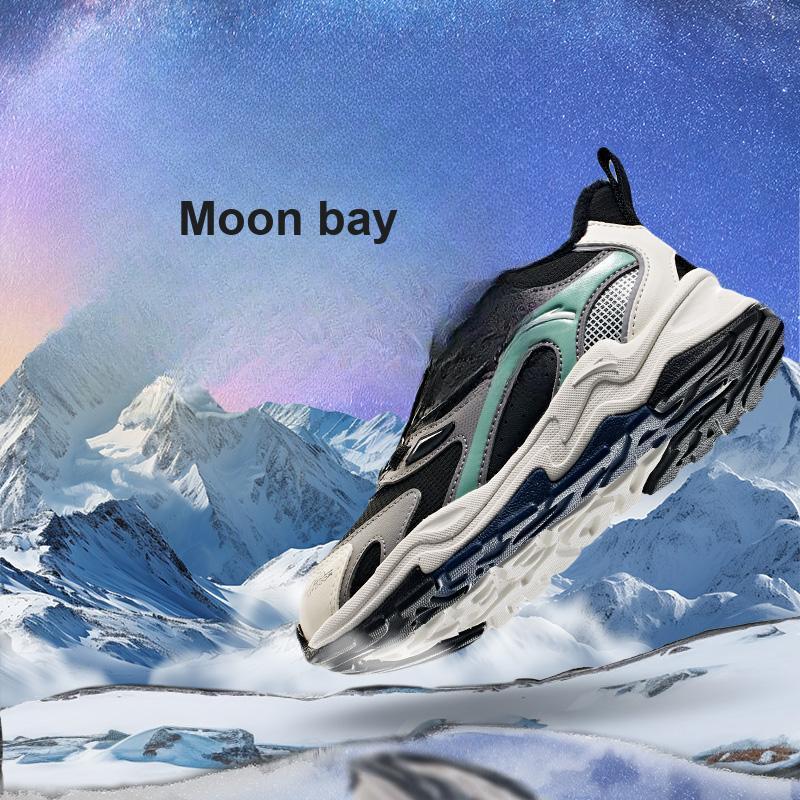 Anta Kids Trendy Fashion Fleece Lined Warm Wear Resistant Non Slip Mid Top Casual Shoes Kids Casual Shoes Black White A12449939-2