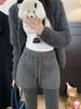 Retro Wide-Leg Cable Knit Bootcut Pants - Women's Slimming Autumn Wear