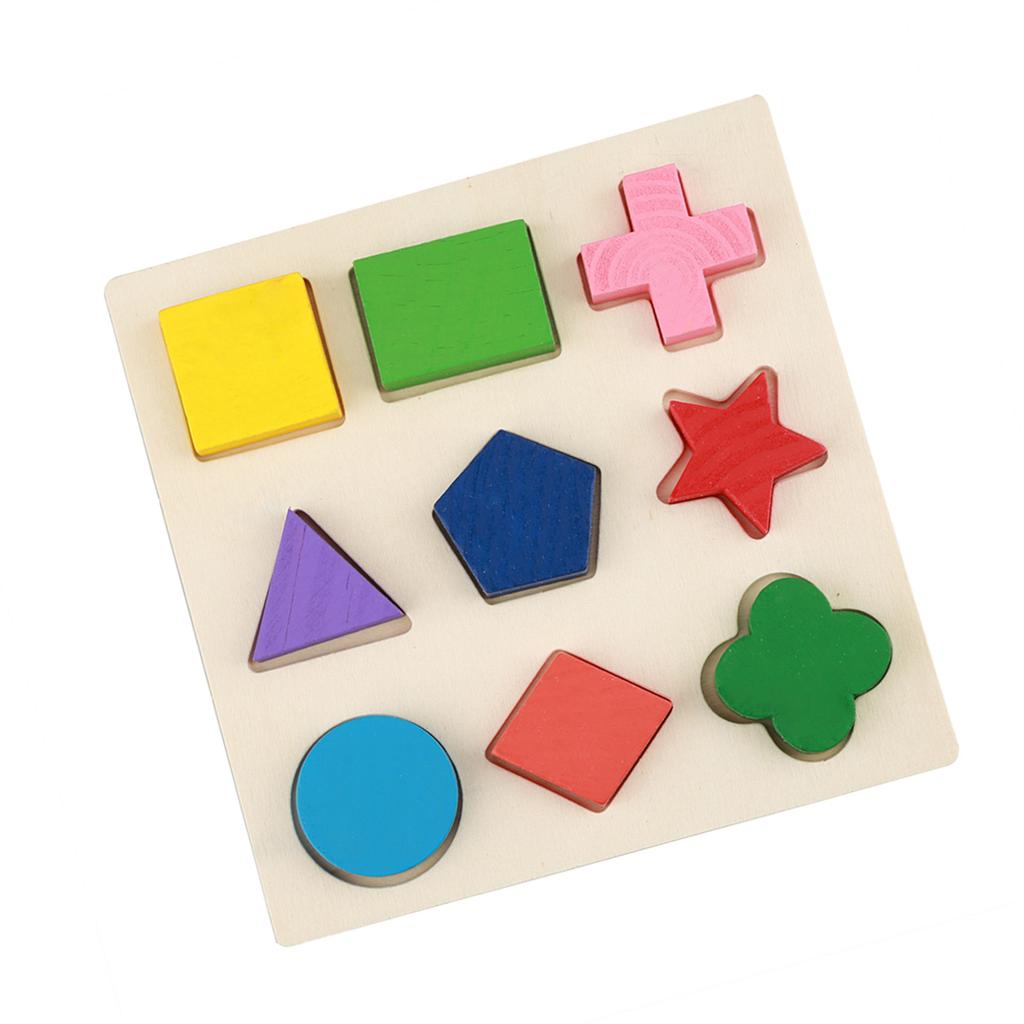 Kids Educational Wooden Toy Set Geometric Block Building Puzzle Baby Early Learning Tool