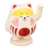 Waving Lucky Cat Solar Powered Decorative Ornament Fortune Cat Figure for Car Home Restaurant Cafe Yello  Pink